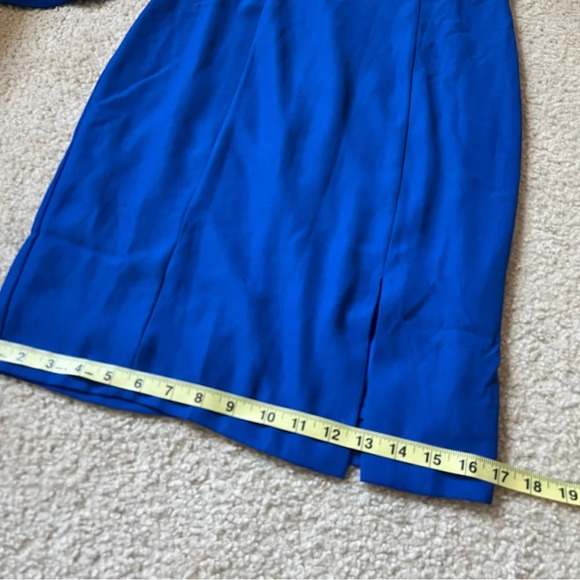 VENUS Womens Blue Dress Midi Off Shoulder Ruffle Sleeve Square Neckline Cocktail - Picture 13 of 16